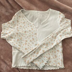 American eagle patchwork long sleeve shirt